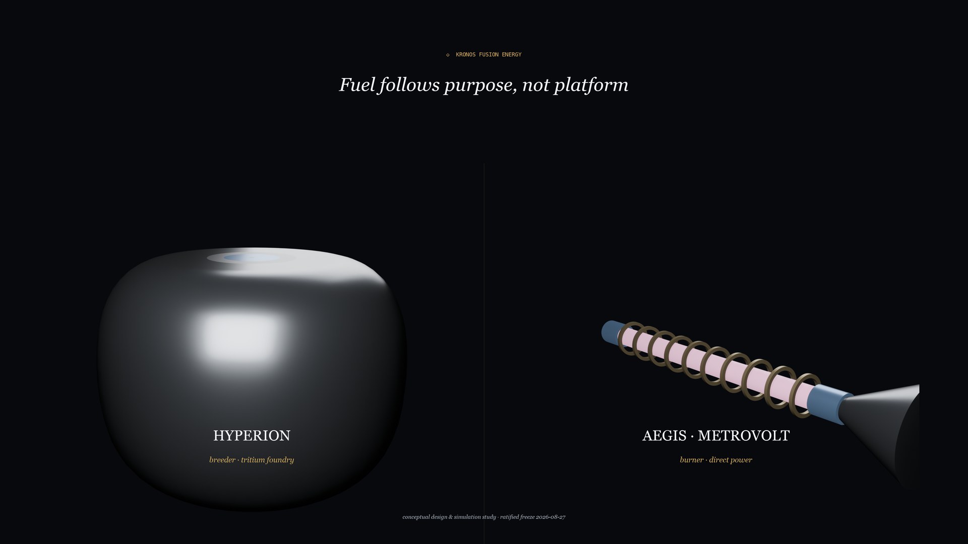 Match cut duo 4k — Kronos Fusion Energy render, 